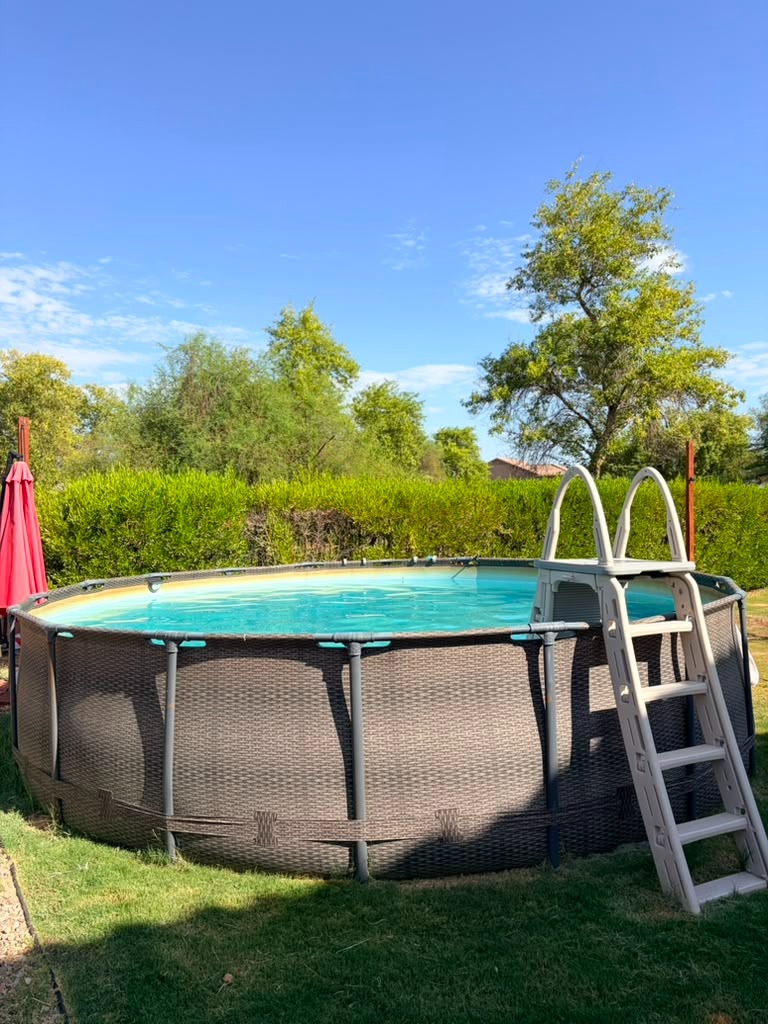 Above-ground pool serviced by Requejo Pool & Spa